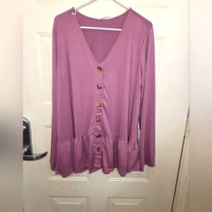 Women's Pink NWT Doublju Button-Down Top Size 2X